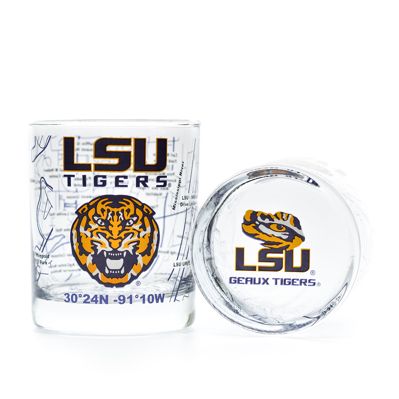 University Of Mississippi Whiskey Glass Set (2 Low Ball Glasses)
