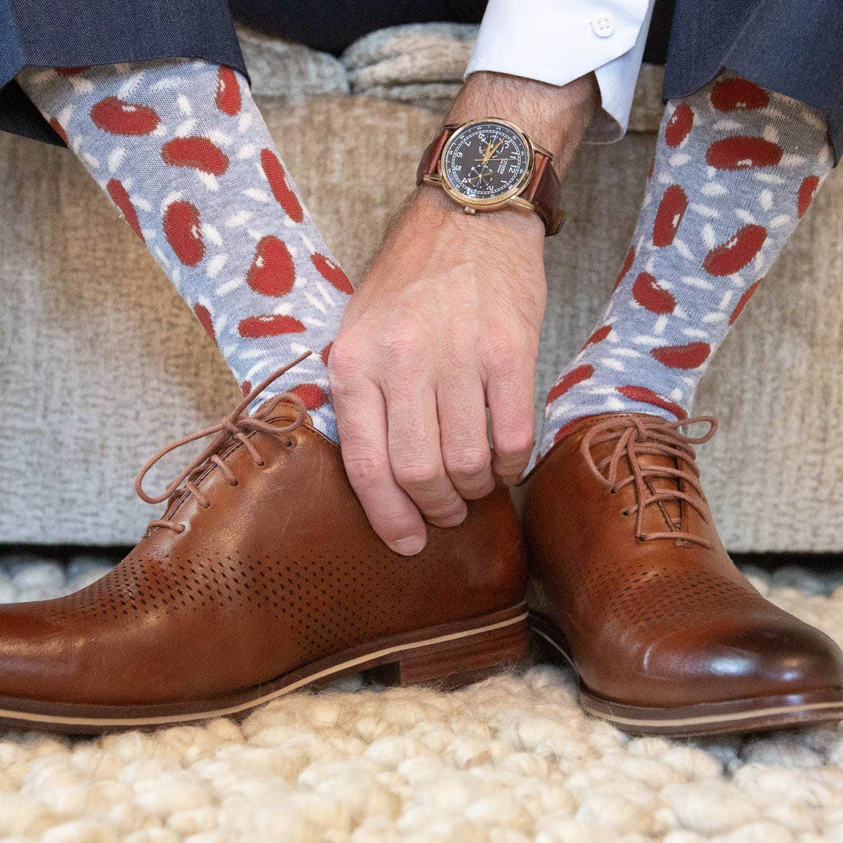 Men's Red Beans & Rice Socks Gray/Multi One Size – The Proper Pelican